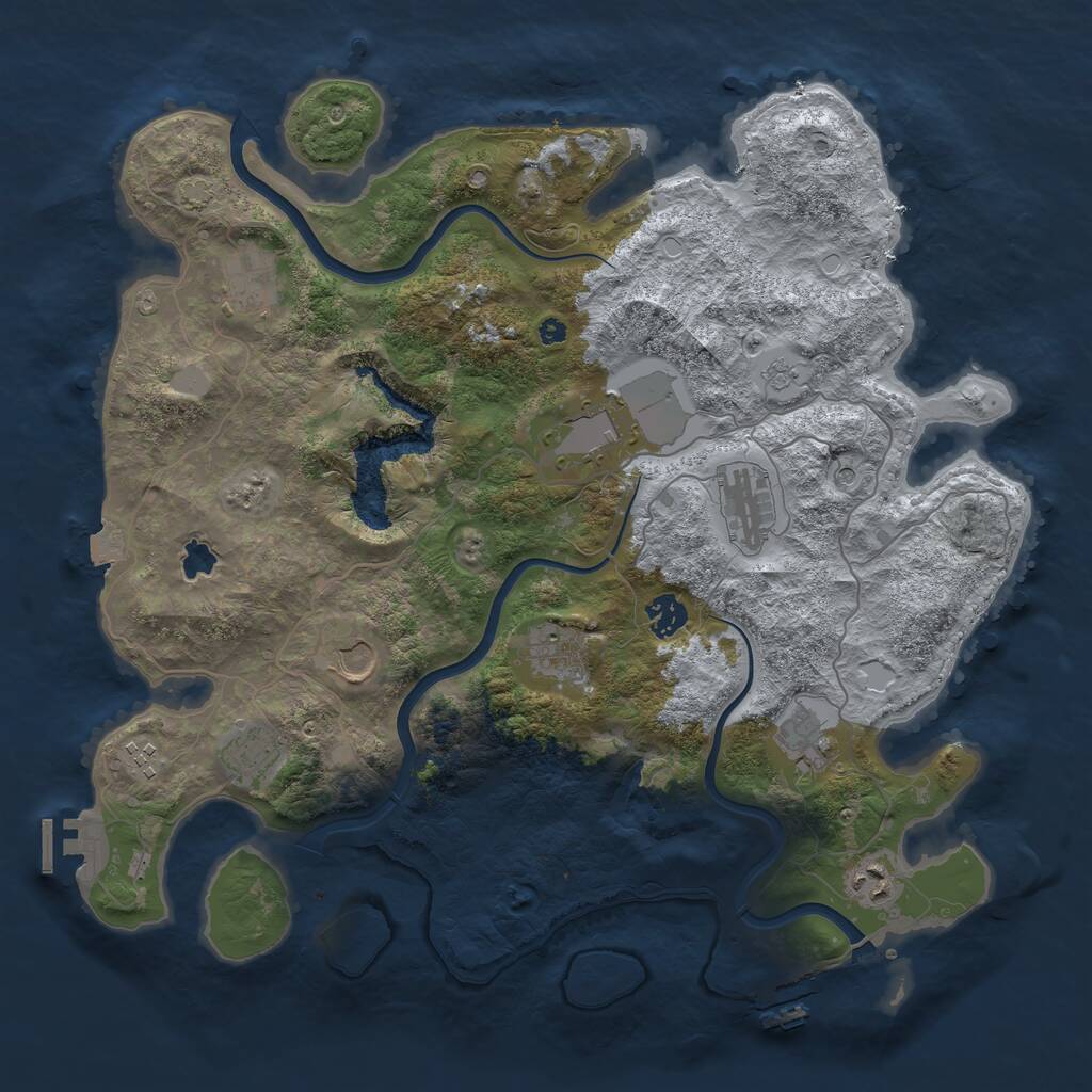 Rust Map: Procedural Map, Size: 4000, Seed: 50534, 16 Monuments