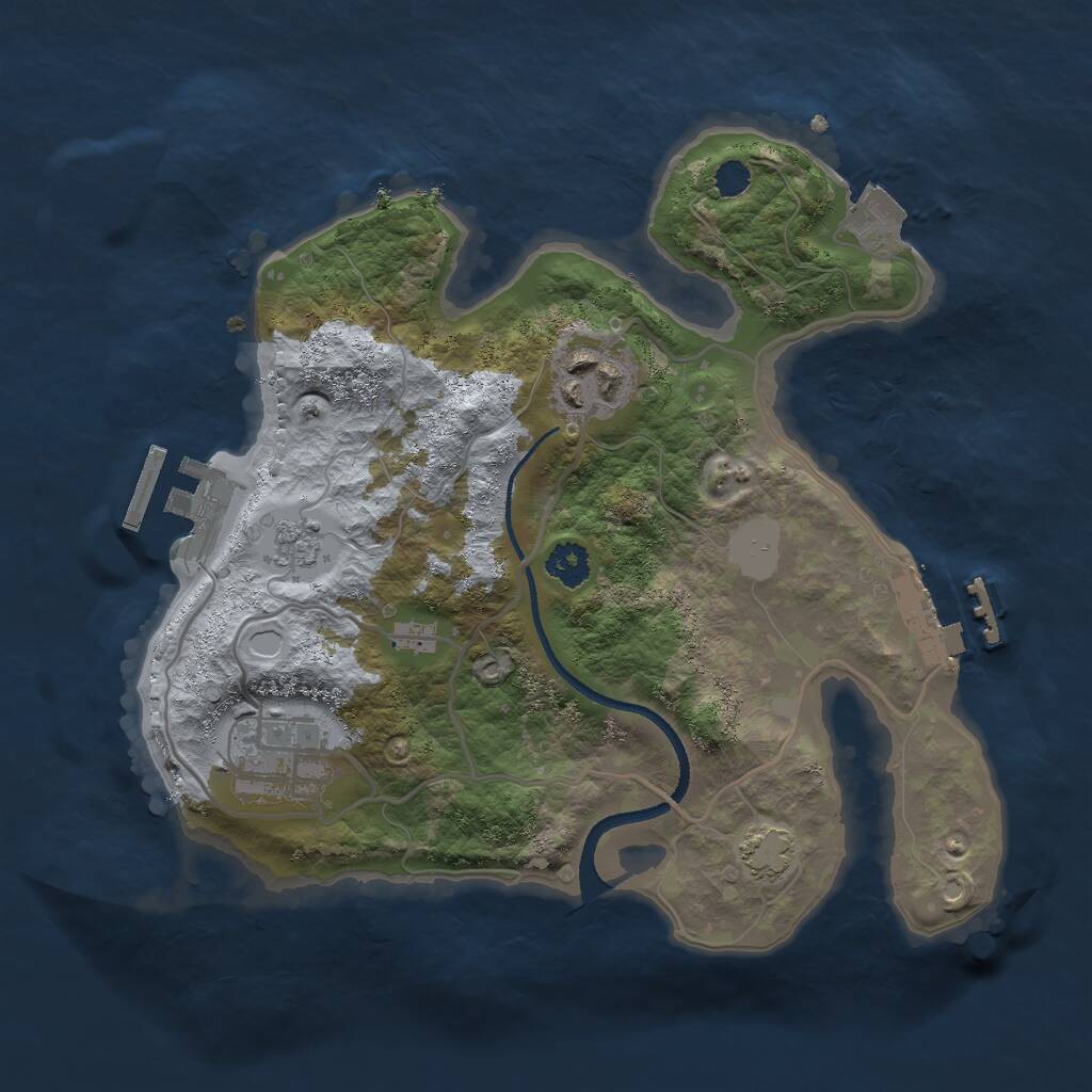 Rust Map: Procedural Map, Size: 2500, Seed: 1664034543, 7 Monuments