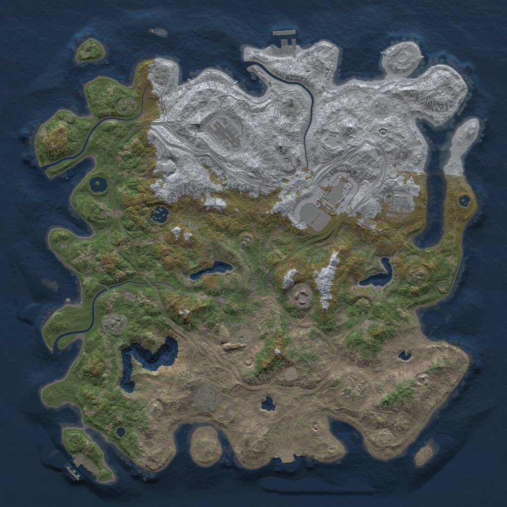 Rust Map: Procedural Map, Size: 4500, Seed: 2037344185, 15 Monuments