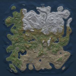 Thumbnail Rust Map: Procedural Map, Size: 4500, Seed: 2037344185, 15 Monuments