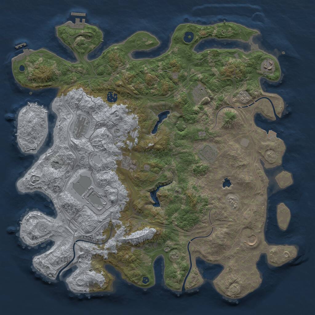 Rust Map: Procedural Map, Size: 4400, Seed: 69876969, 15 Monuments