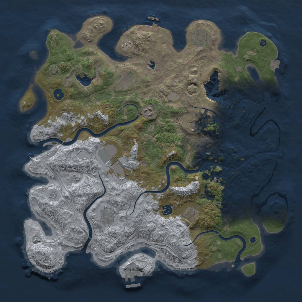 Rust Map: Procedural Map, Size: 4250, Seed: 22633, 16 Monuments