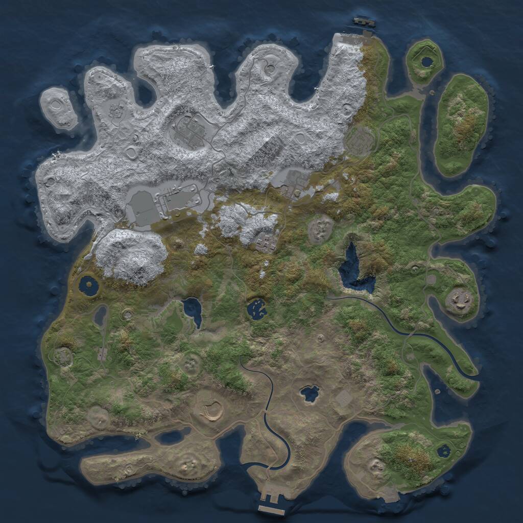 Rust Map: Procedural Map, Size: 4000, Seed: 1411915440, 14 Monuments