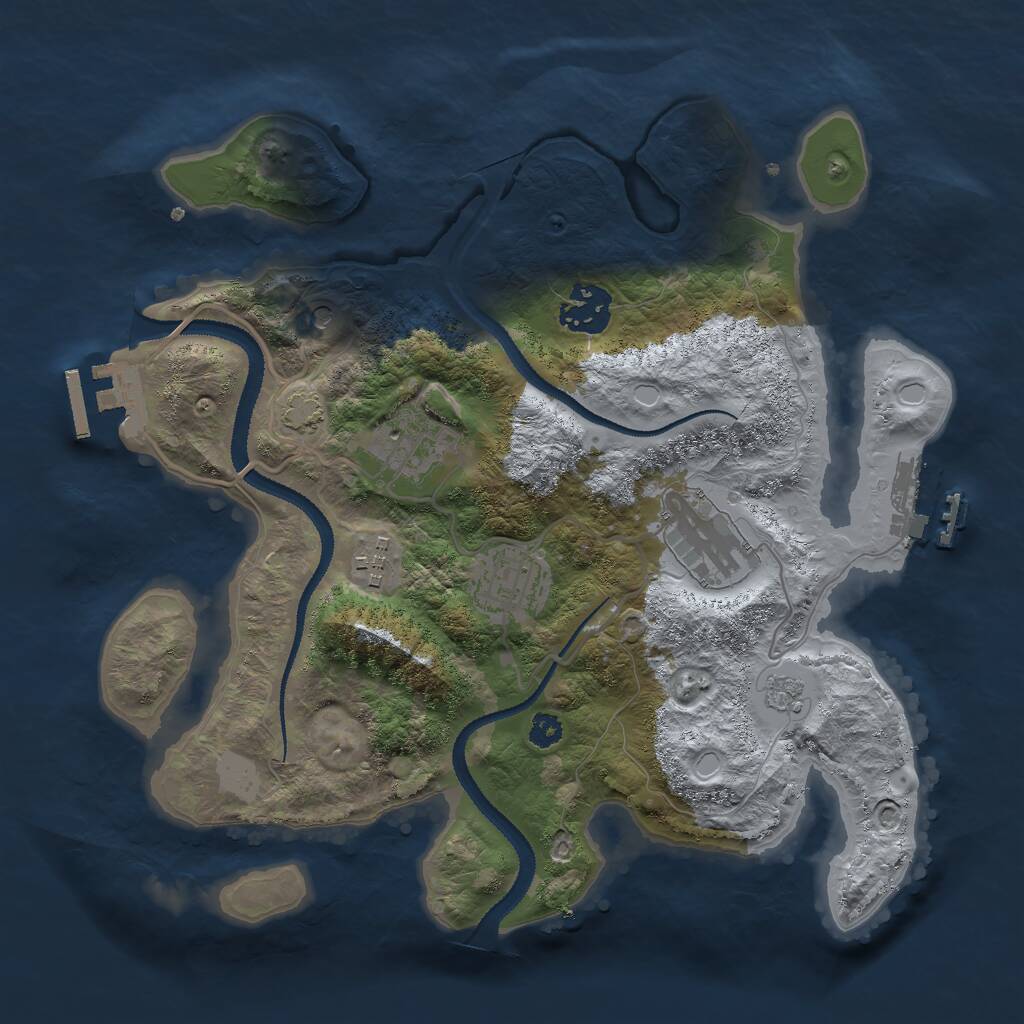 Rust Map: Procedural Map, Size: 3000, Seed: 37774, 11 Monuments
