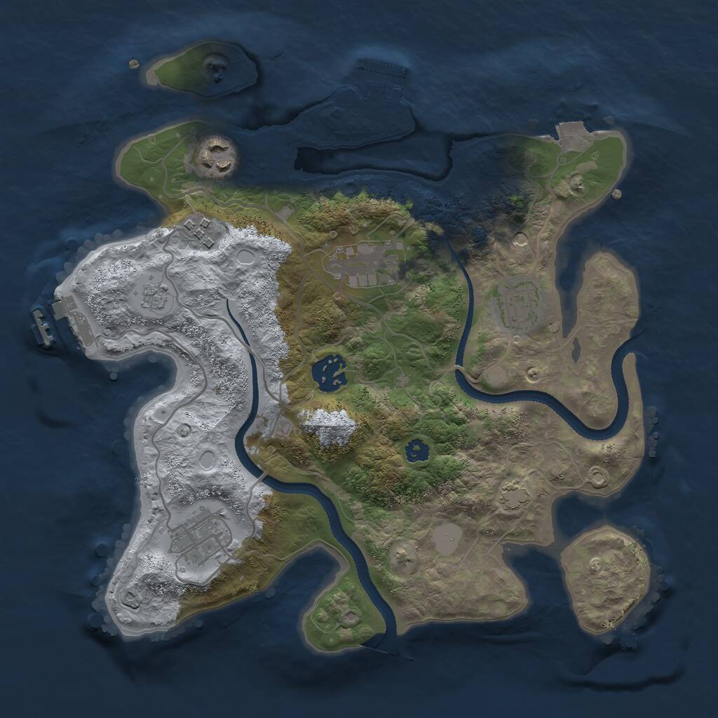 Rust Map: Procedural Map, Size: 3000, Seed: 996996996, 12 Monuments