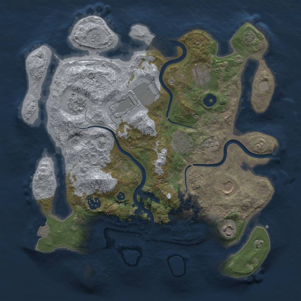 Rust Map: Procedural Map, Size: 3500, Seed: 367758876, 12 Monuments