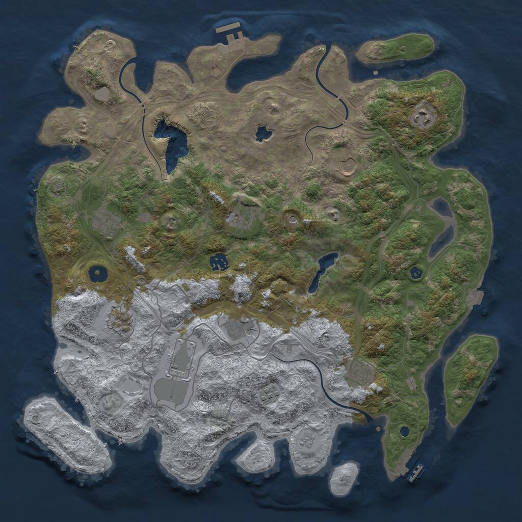 Rust Map: Procedural Map, Size: 4250, Seed: 13827, 16 Monuments