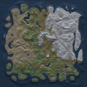 Thumbnail Rust Map: Procedural Map, Size: 5000, Seed: 263411303, 17 Monuments