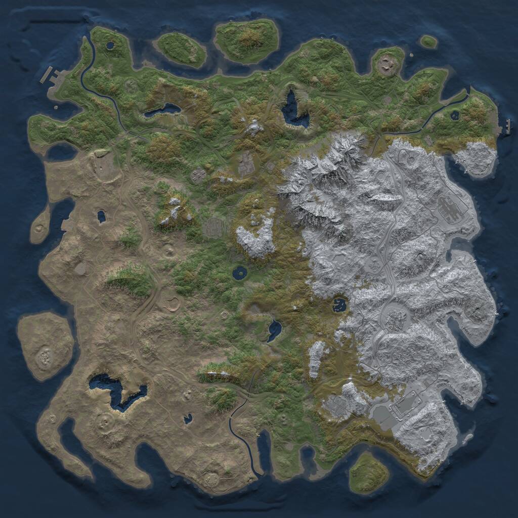Rust Map: Procedural Map, Size: 5500, Seed: 544260810, 17 Monuments