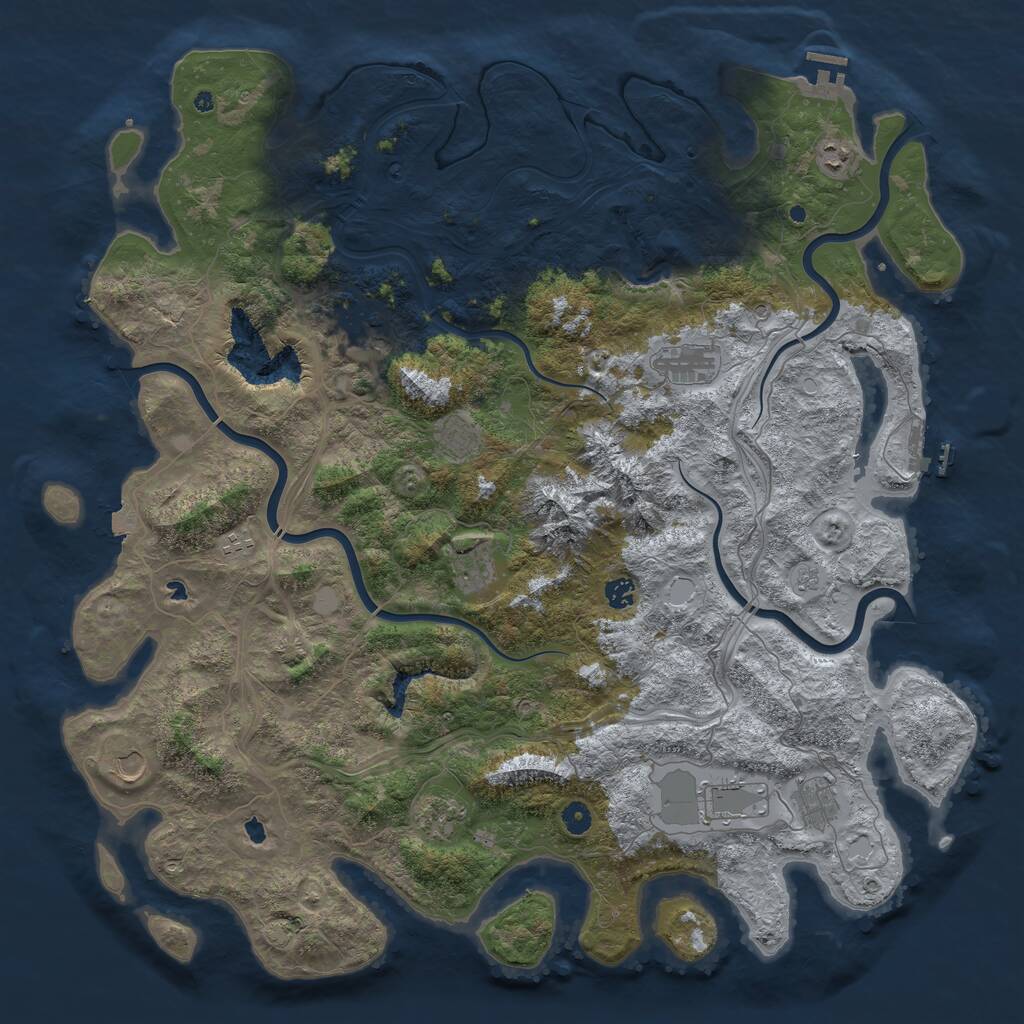 Rust Map: Procedural Map, Size: 5000, Seed: 972179512, 17 Monuments