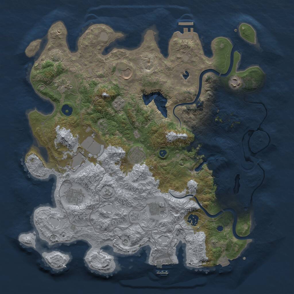 Rust Map: Procedural Map, Size: 4000, Seed: 1223035259, 15 Monuments