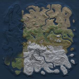 Thumbnail Rust Map: Procedural Map, Size: 5000, Seed: 647741034, 15 Monuments