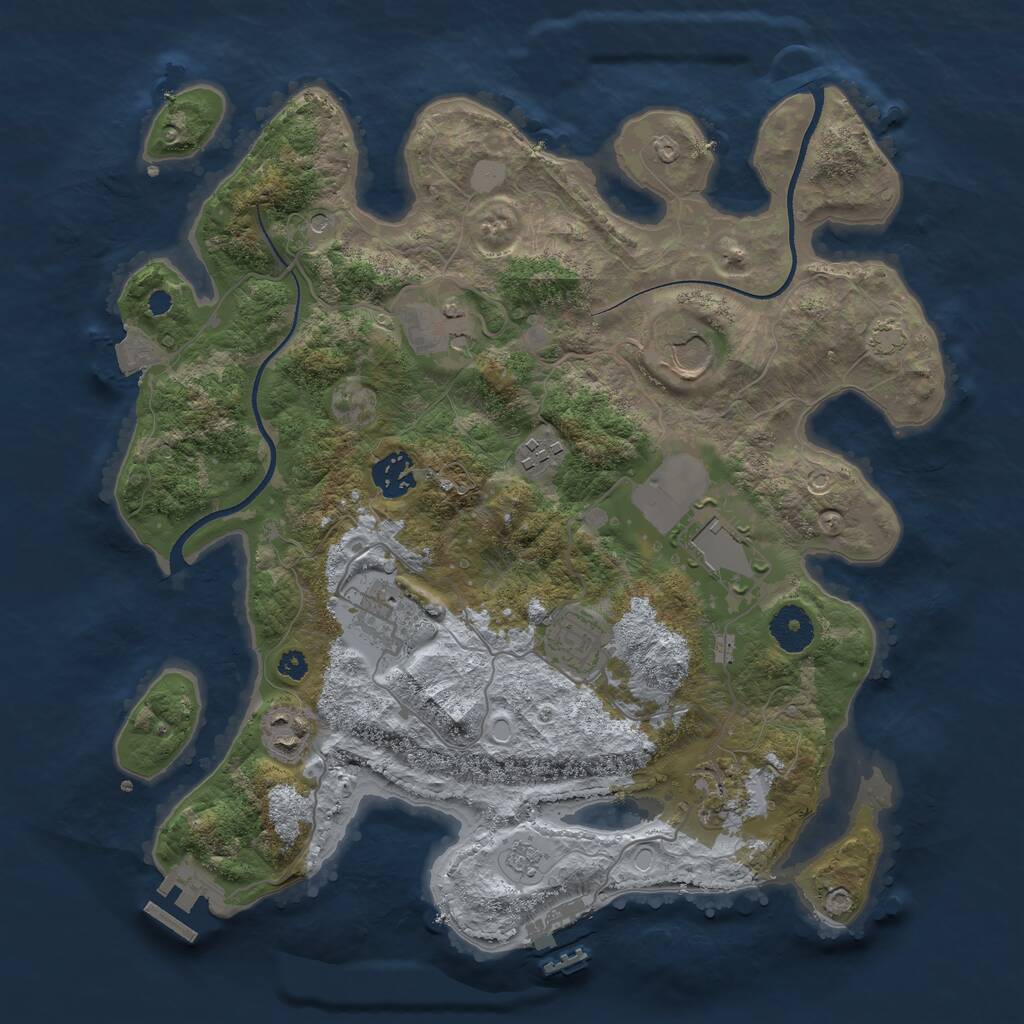 Rust Map: Procedural Map, Size: 3500, Seed: 35306129, 15 Monuments