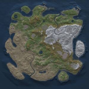 Thumbnail Rust Map: Procedural Map, Size: 3750, Seed: 517459578, 16 Monuments
