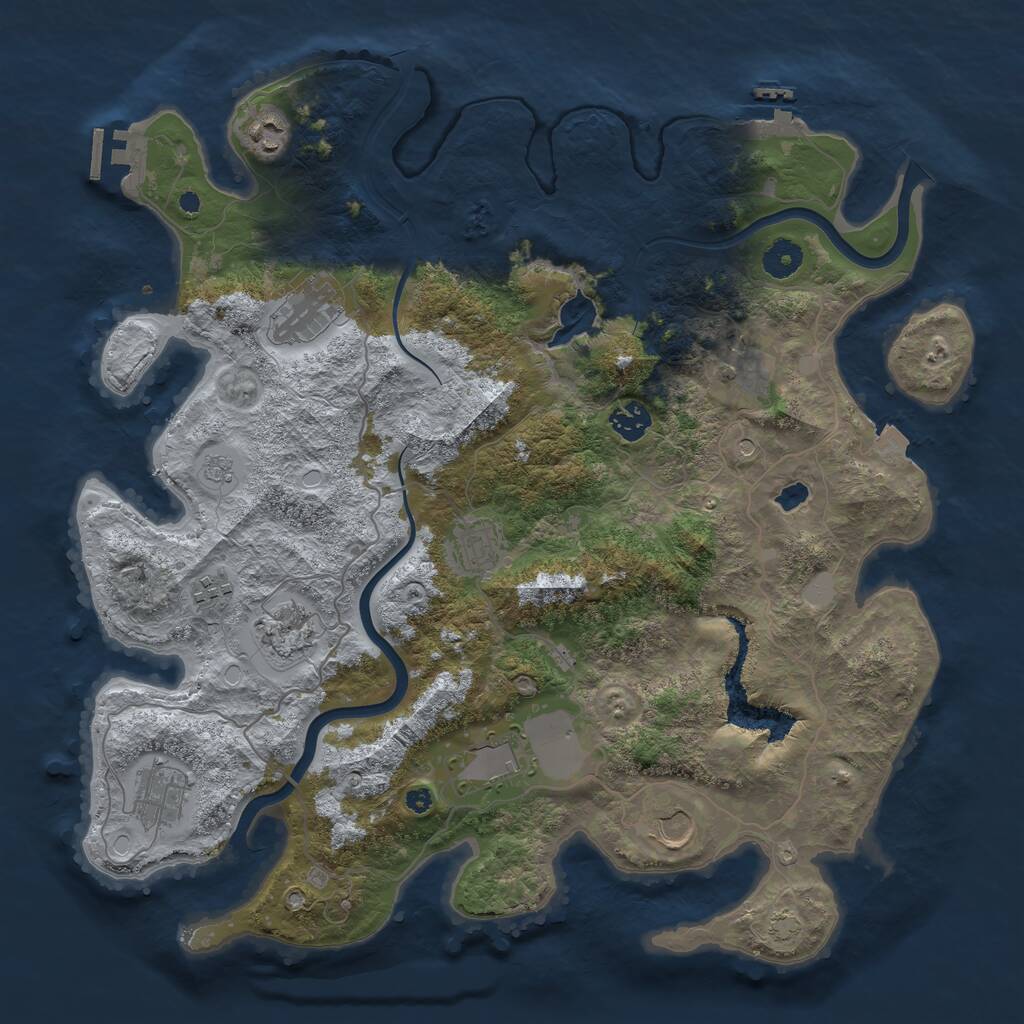 Rust Map: Procedural Map, Size: 4000, Seed: 1219794798, 16 Monuments