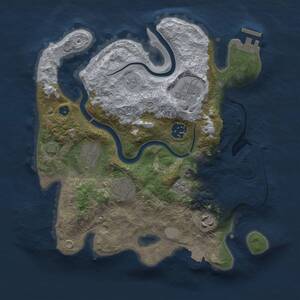 Thumbnail Rust Map: Procedural Map, Size: 3000, Seed: 17520, 11 Monuments