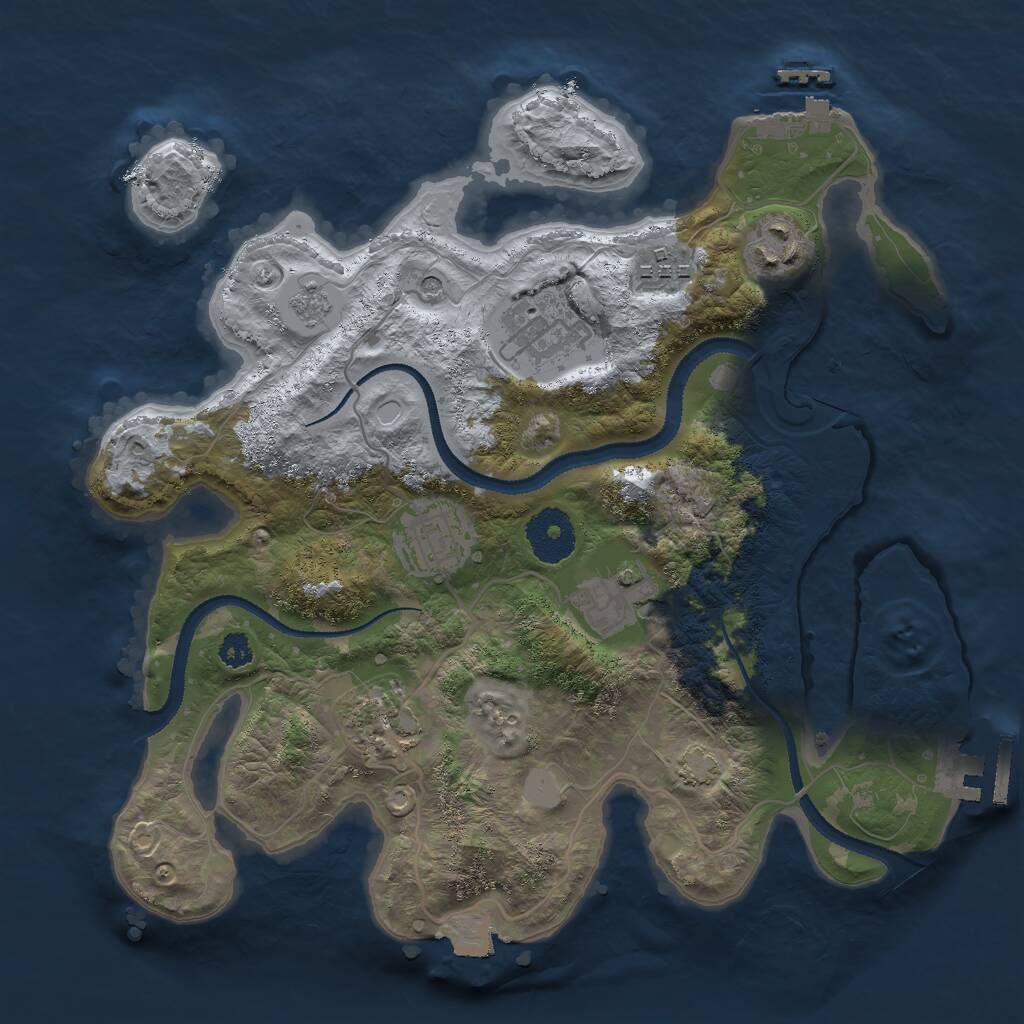 Rust Map: Procedural Map, Size: 3000, Seed: 6284531, 12 Monuments