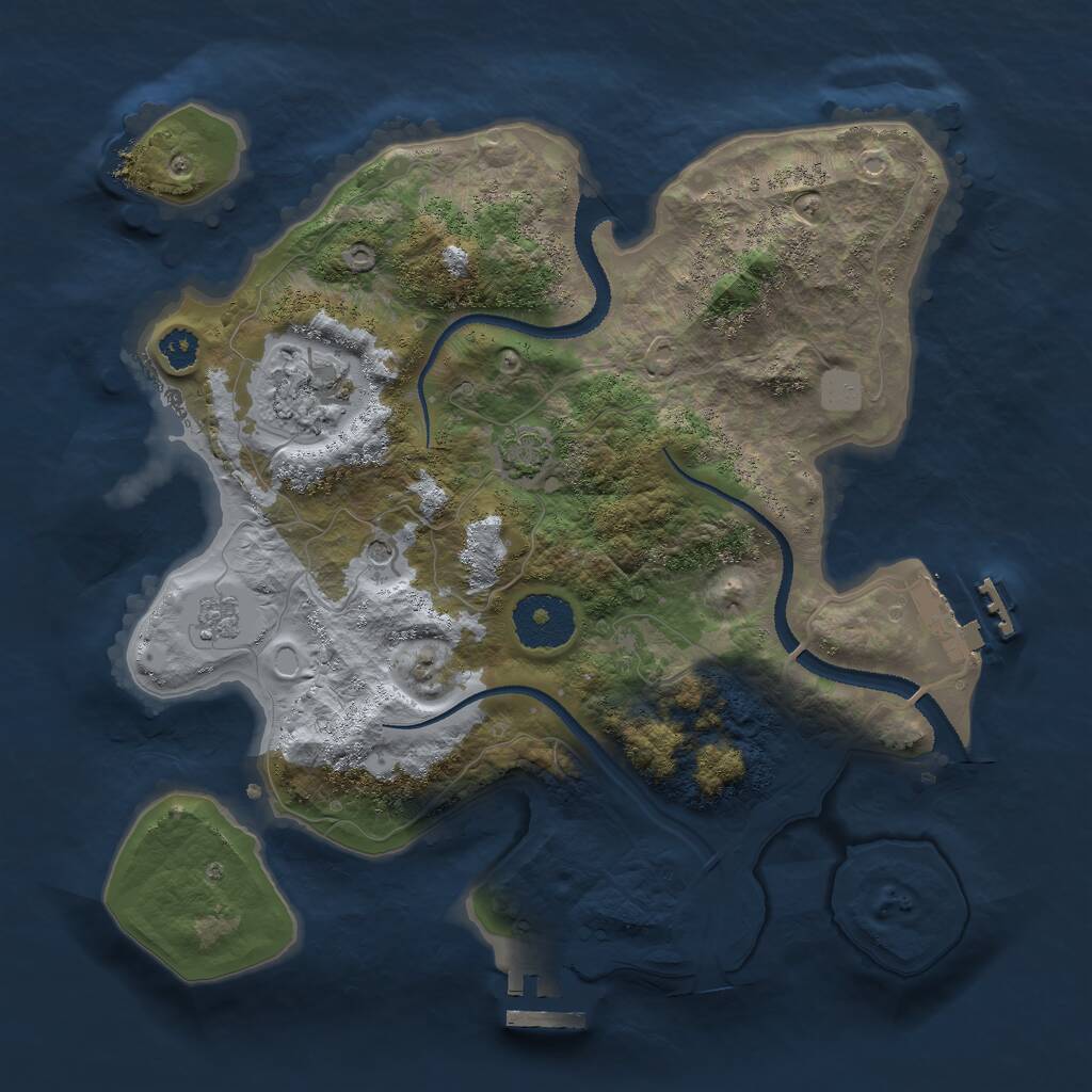 Rust Map: Procedural Map, Size: 2800, Seed: 1947008974, 7 Monuments