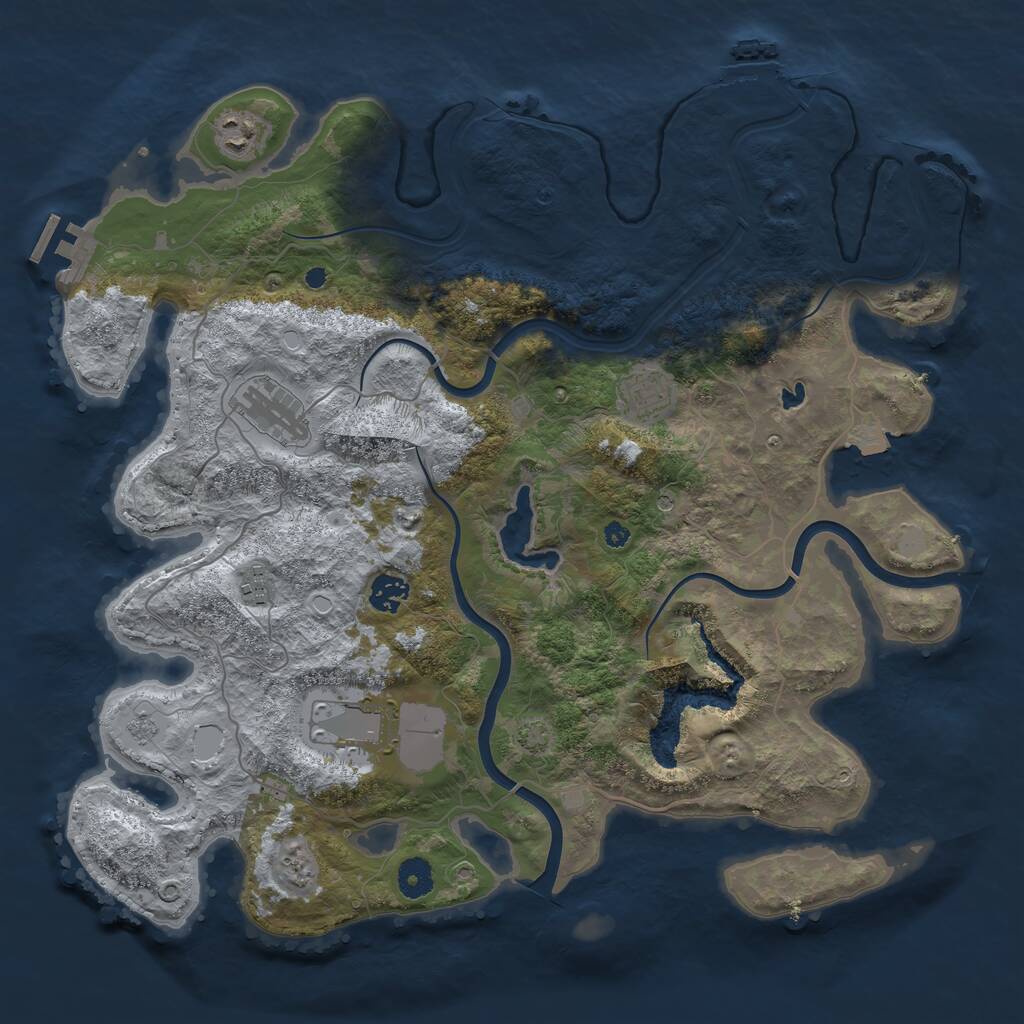 Rust Map: Procedural Map, Size: 4000, Seed: 26212, 12 Monuments