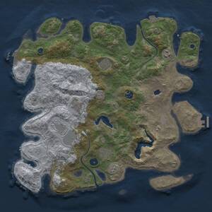 Thumbnail Rust Map: Procedural Map, Size: 4000, Seed: 26212, 14 Monuments