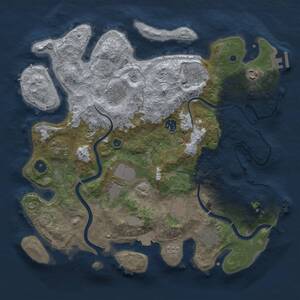 Thumbnail Rust Map: Procedural Map, Size: 3800, Seed: 1158506953, 15 Monuments