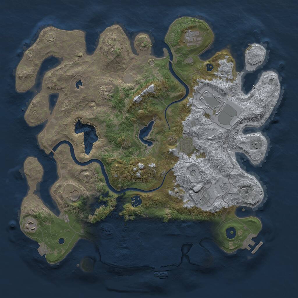 Rust Map: Procedural Map, Size: 4000, Seed: 2006408594, 15 Monuments