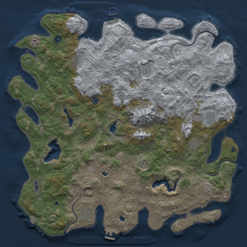 Rust Map: Procedural Map, Size: 5000, Seed: 562712951, 16 Monuments