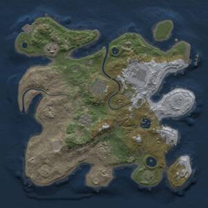 Thumbnail Rust Map: Procedural Map, Size: 3000, Seed: 4548765, 11 Monuments