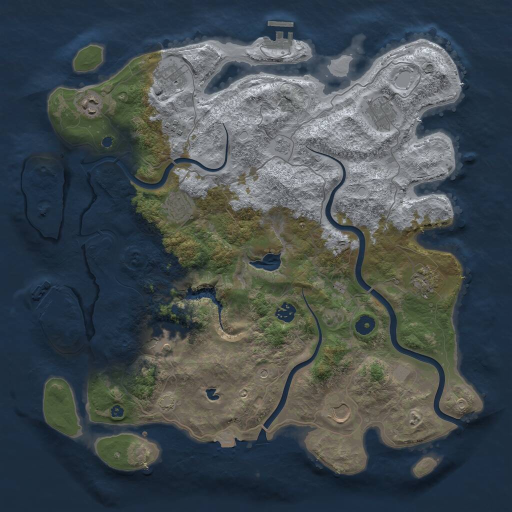 Rust Map: Procedural Map, Size: 4000, Seed: 13316863, 15 Monuments