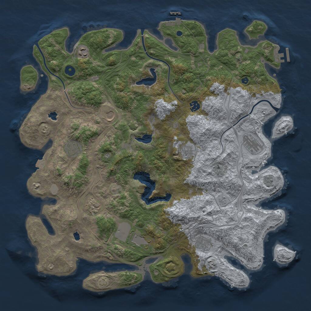 Rust Map: Procedural Map, Size: 4500, Seed: 1375413564, 16 Monuments