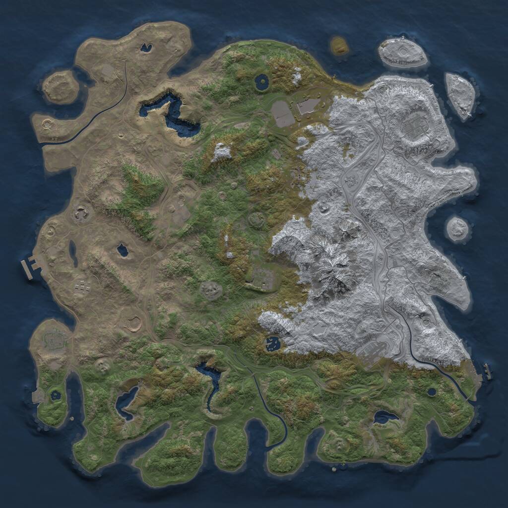 Rust Map: Procedural Map, Size: 5000, Seed: 67296999, 17 Monuments