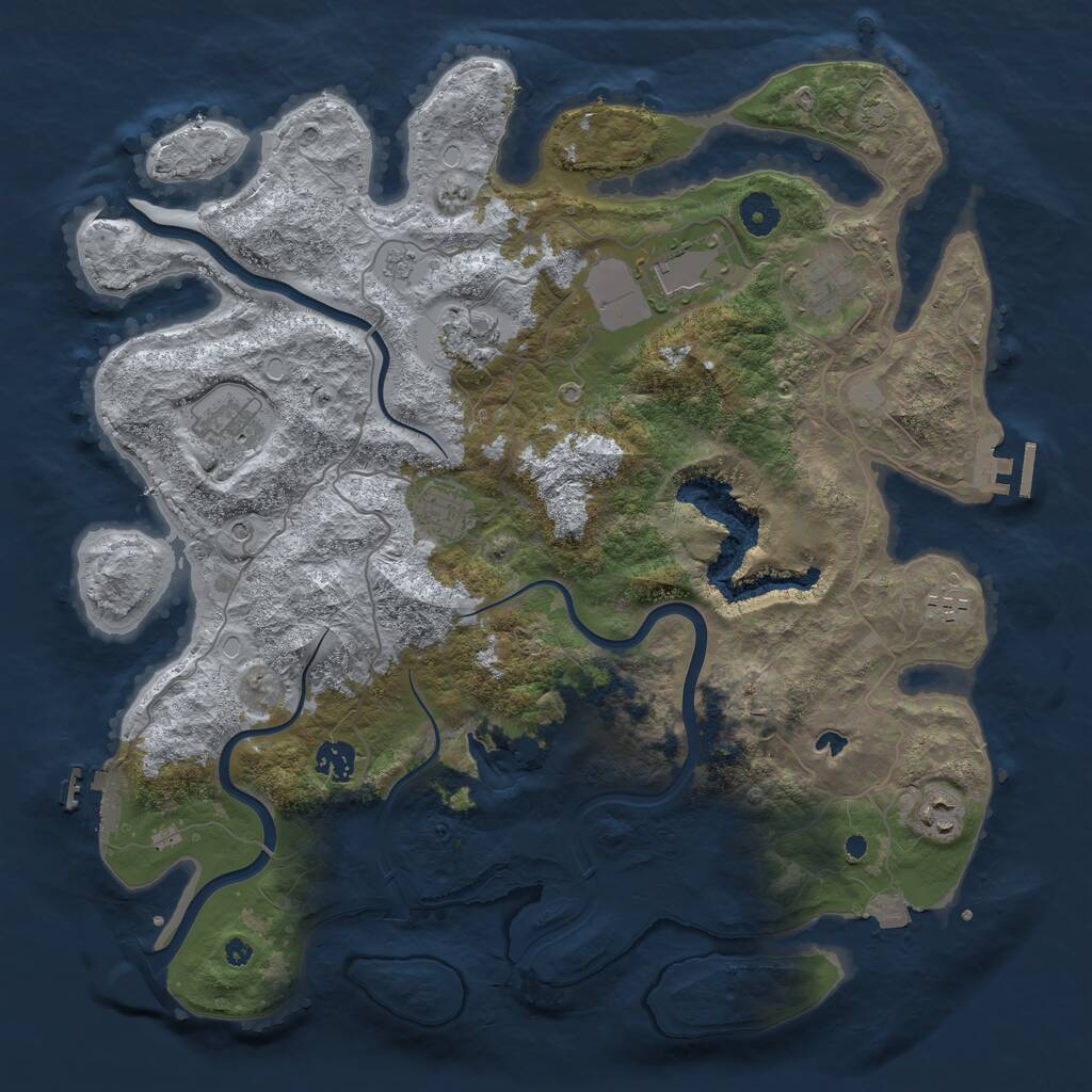 Rust Map: Procedural Map, Size: 4000, Seed: 462882733, 14 Monuments