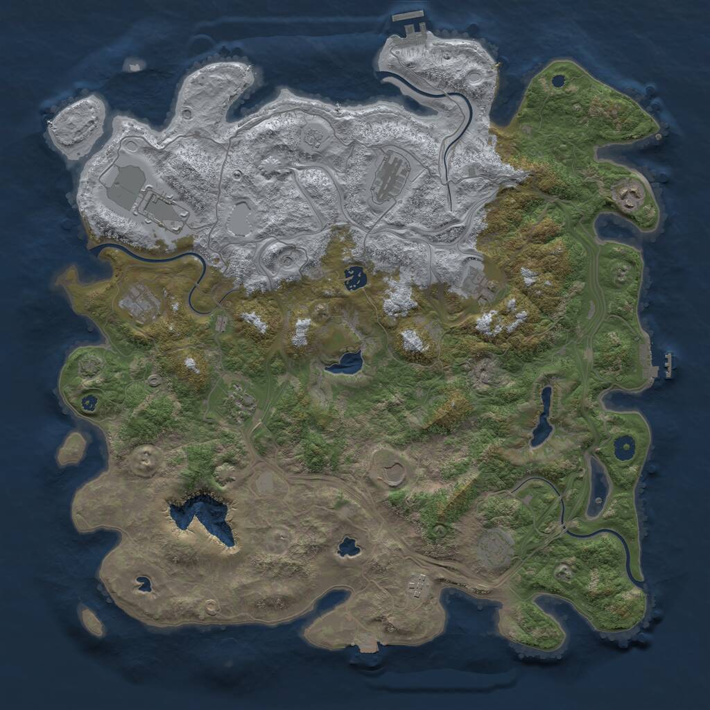 Rust Map: Procedural Map, Size: 4500, Seed: 2149, 16 Monuments