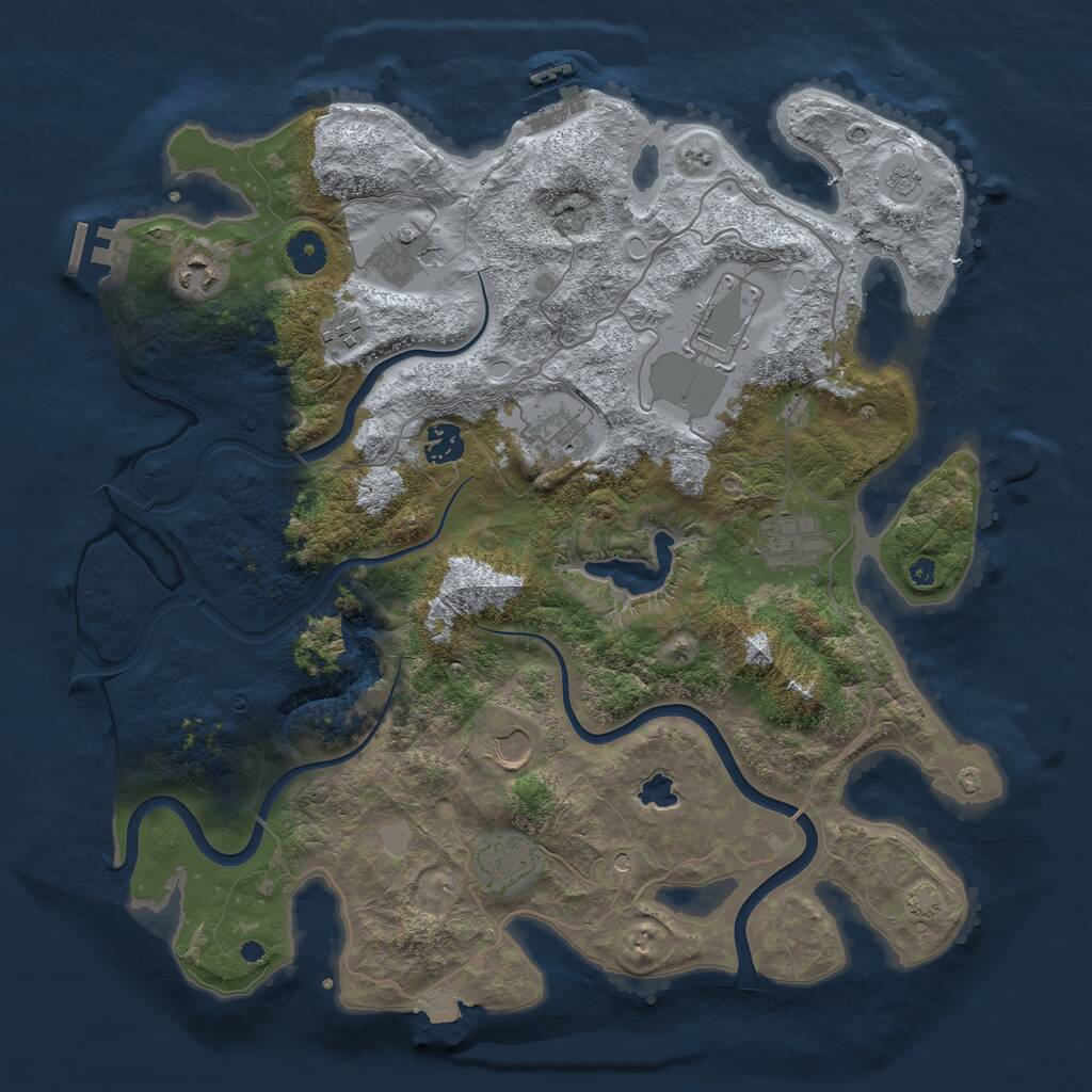 Rust Map: Procedural Map, Size: 4000, Seed: 831312572, 15 Monuments