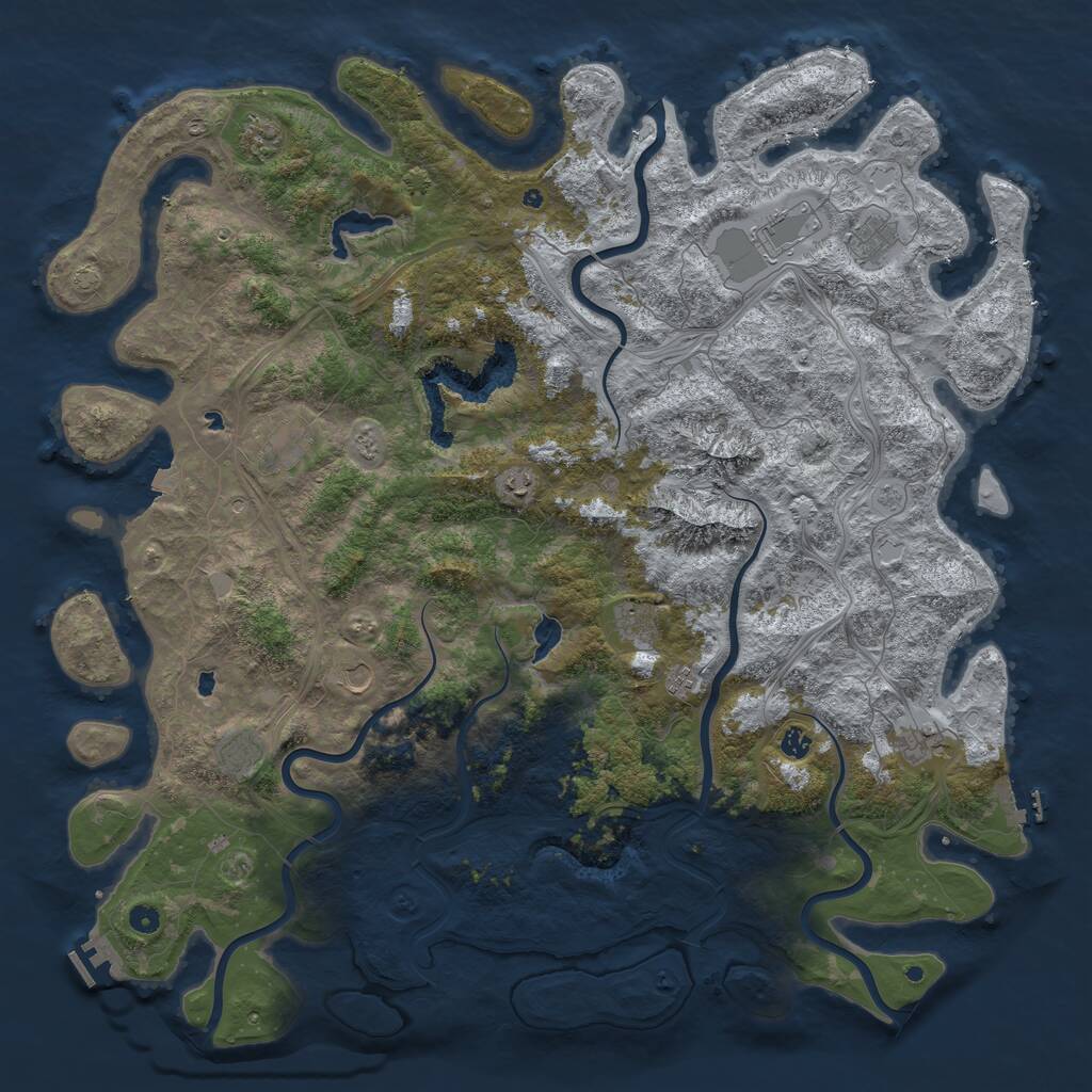 Rust Map: Procedural Map, Size: 5500, Seed: 40000, 17 Monuments