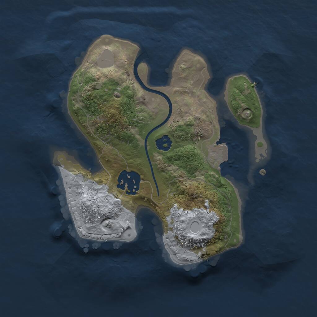 Rust Map: Procedural Map, Size: 2000, Seed: 86987, 2 Monuments