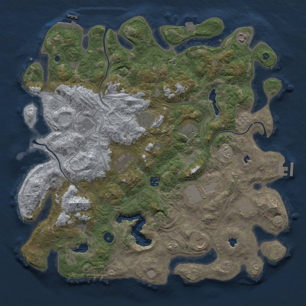 Rust Map: Procedural Map, Size: 4500, Seed: 219, 16 Monuments