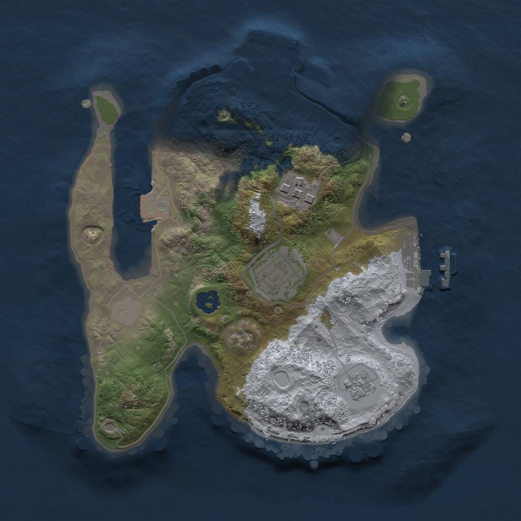 Rust Map: Procedural Map, Size: 2200, Seed: 30500, 6 Monuments