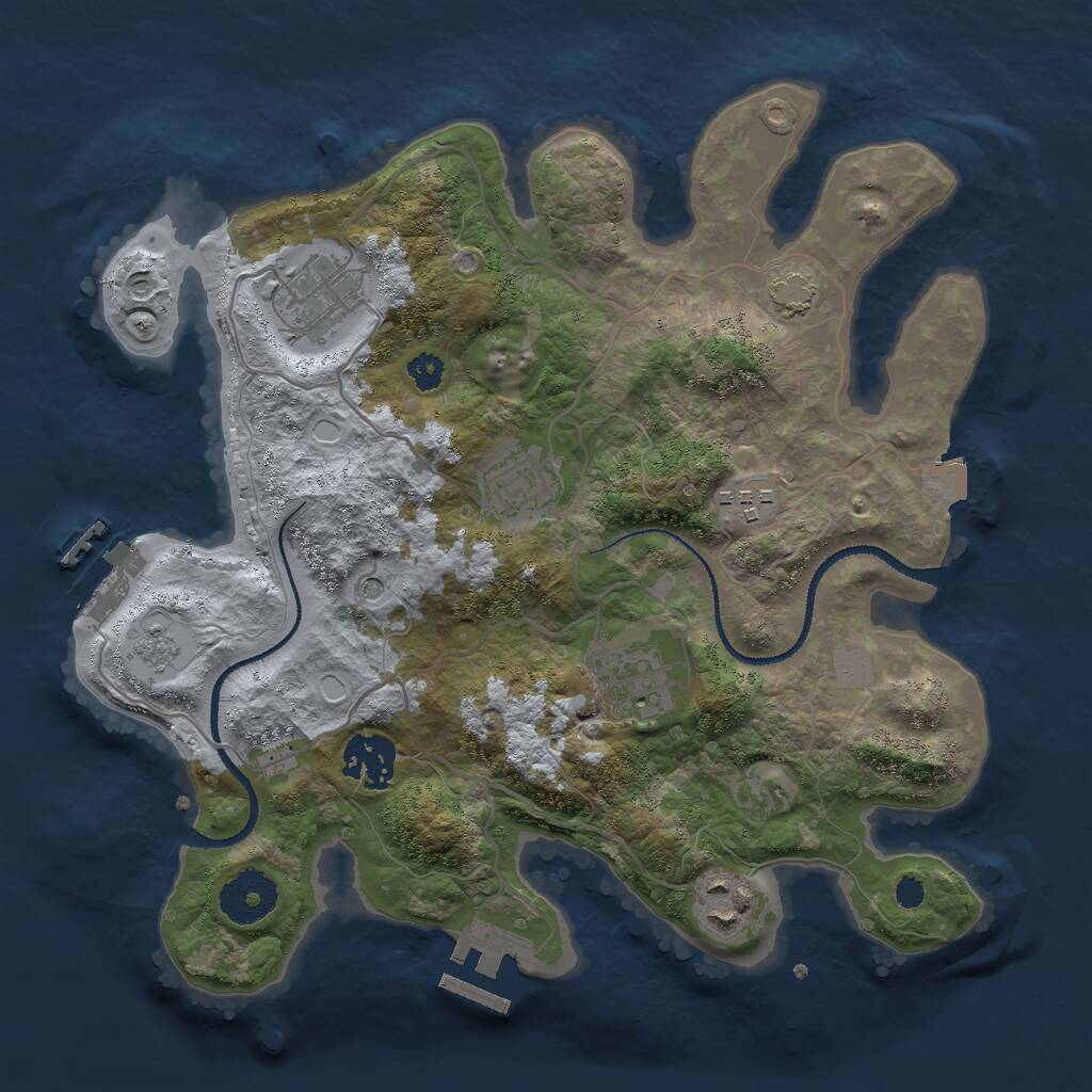 Rust Map: Procedural Map, Size: 3000, Seed: 86463, 12 Monuments