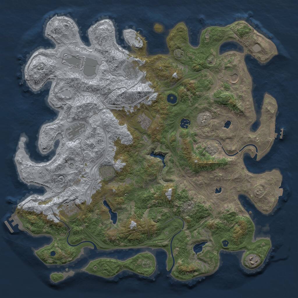 Rust Map: Procedural Map, Size: 4500, Seed: 957345712, 16 Monuments