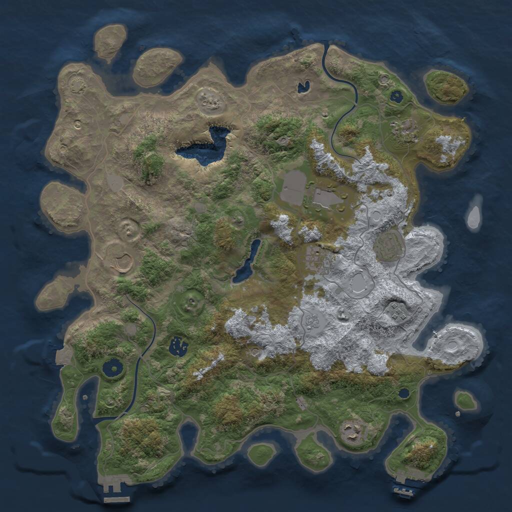 Rust Map: Procedural Map, Size: 4000, Seed: 20250404, 14 Monuments
