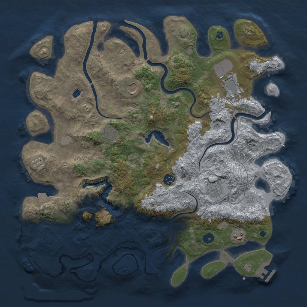 Rust Map: Procedural Map, Size: 4200, Seed: 588762657, 13 Monuments