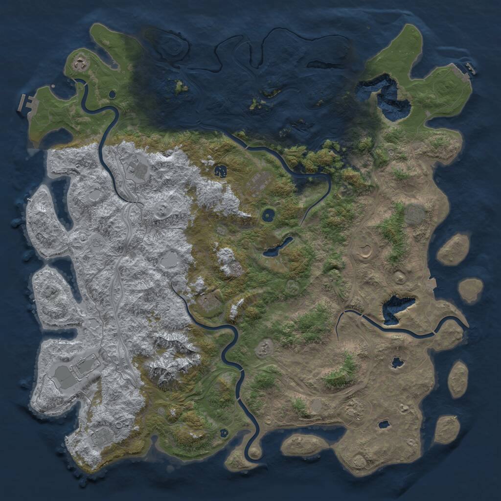 Rust Map: Procedural Map, Size: 5800, Seed: 352165132, 17 Monuments