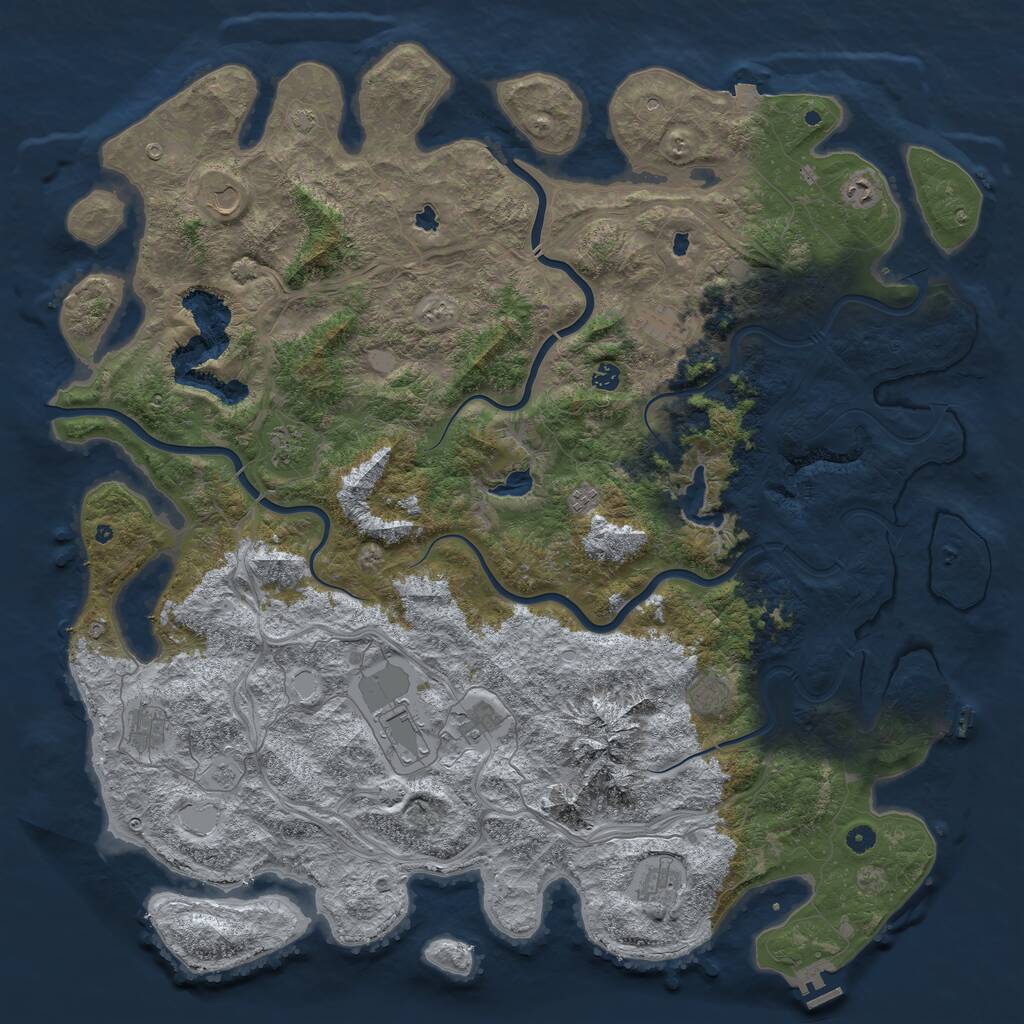Rust Map: Procedural Map, Size: 5500, Seed: 2969082, 17 Monuments