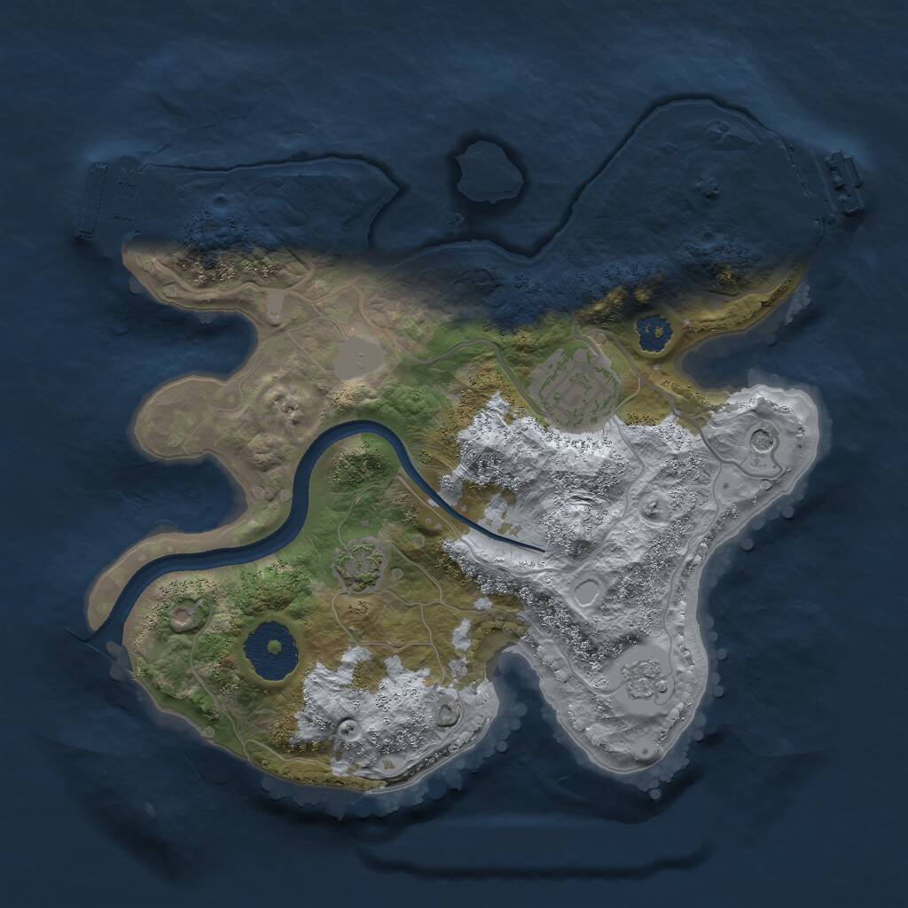 Rust Map: Procedural Map, Size: 2500, Seed: 657229363, 7 Monuments