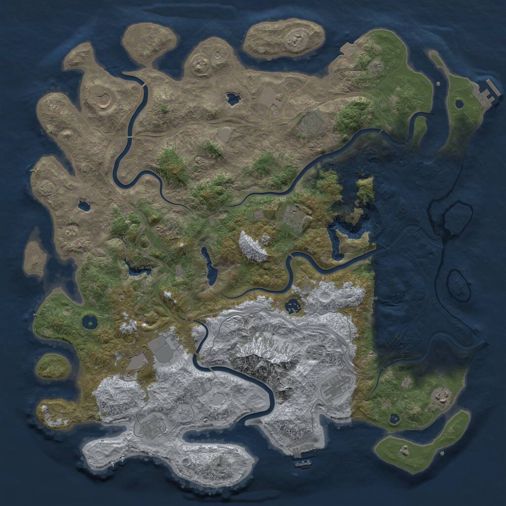 Rust Map: Procedural Map, Size: 5000, Seed: 16884, 17 Monuments