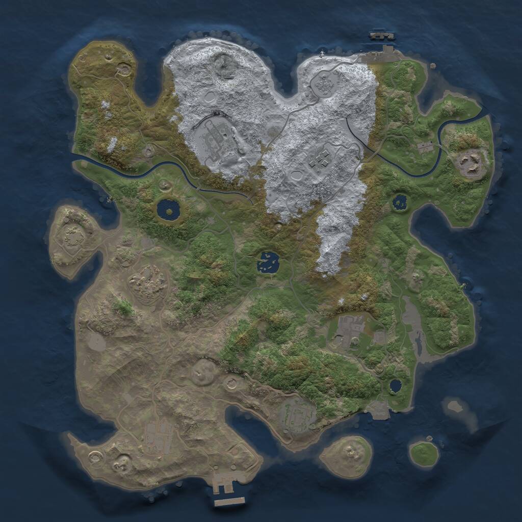 Rust Map: Procedural Map, Size: 3465, Seed: 5842, 14 Monuments