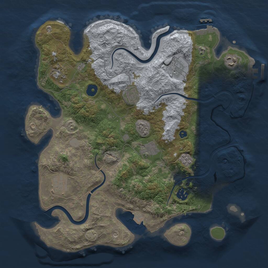 Rust Map: Procedural Map, Size: 3465, Seed: 5842, 13 Monuments