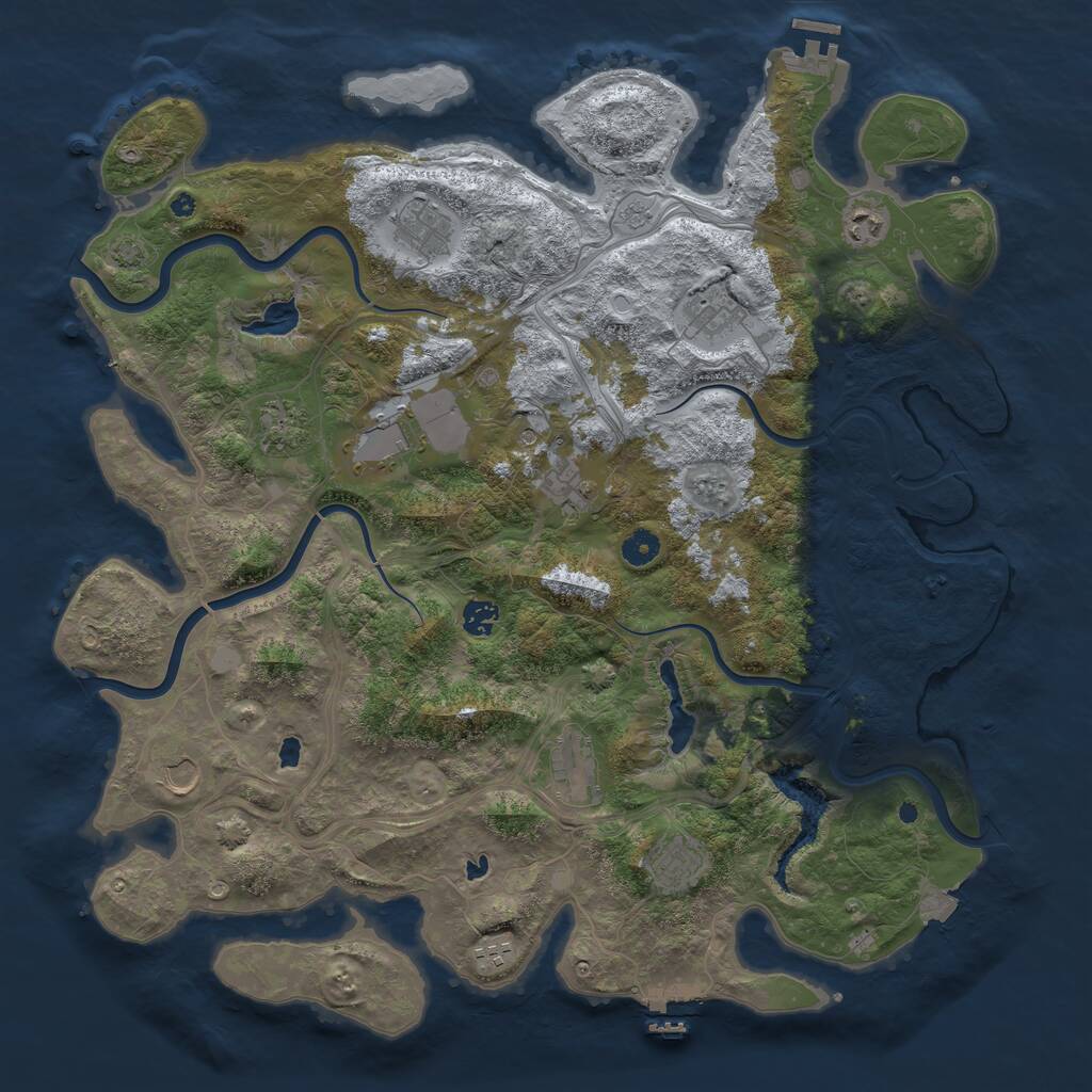Rust Map: Procedural Map, Size: 4520, Seed: 453237599, 17 Monuments