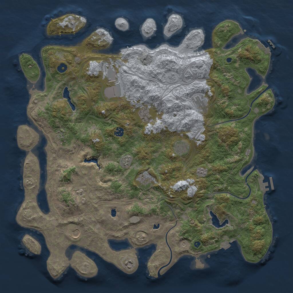 Rust Map: Procedural Map, Size: 4615, Seed: 488797, 16 Monuments